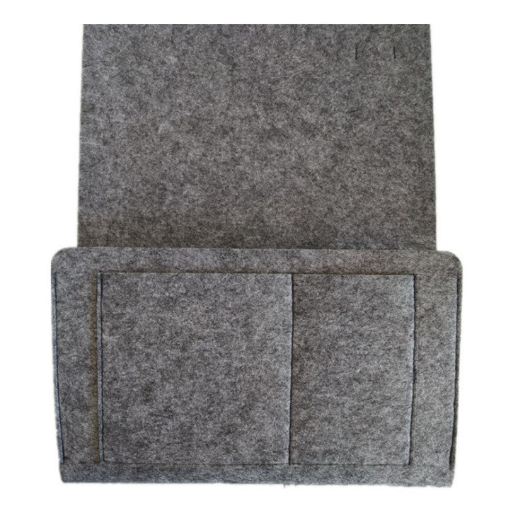 Luxe Bed Storage Bag With Pocket Felt Bedside Organizer