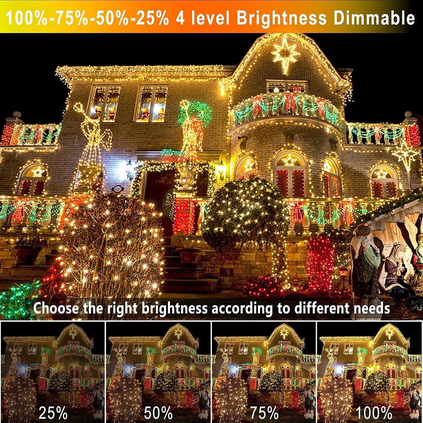 Waterproof decorative lights holiday Christmas tree lights hanging lights lanterns