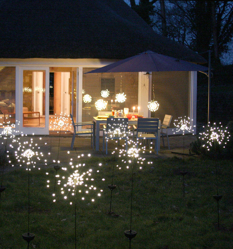 New Ground Plug Solar Fireworks Light LED Light String Copper Wire Outdoor Garden Decoration Star Lights Christmas Lights by ShopeSmartly