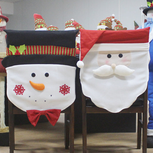 The old hotel restaurant Snowman Christmas ornaments decorate chair set coverings festival activities
