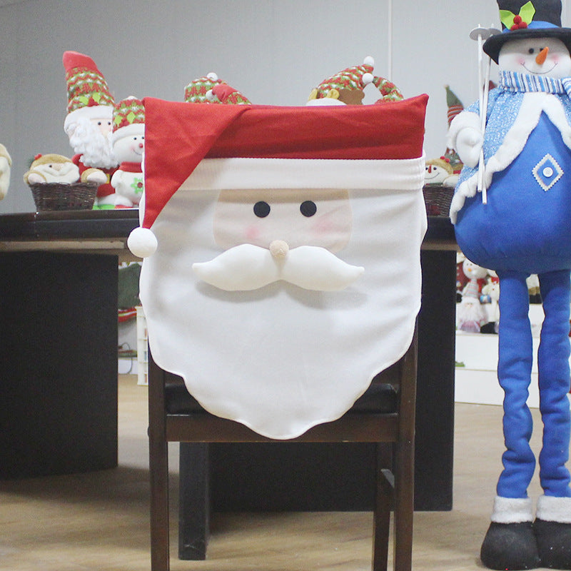 The old hotel restaurant Snowman Christmas ornaments decorate chair set coverings festival activities