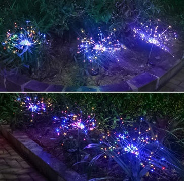 New Ground Plug Solar Fireworks Light LED Light String Copper Wire Outdoor Garden Decoration Star Lights Christmas Lights by ShopeSmartly