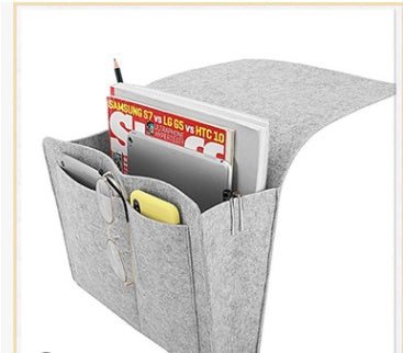 Luxe Bed Storage Bag With Pocket Felt Bedside Organizer