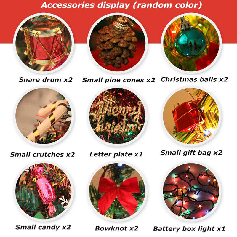 Tabletop Artificial Small Mini Christmas Tree LED Lights Ornament