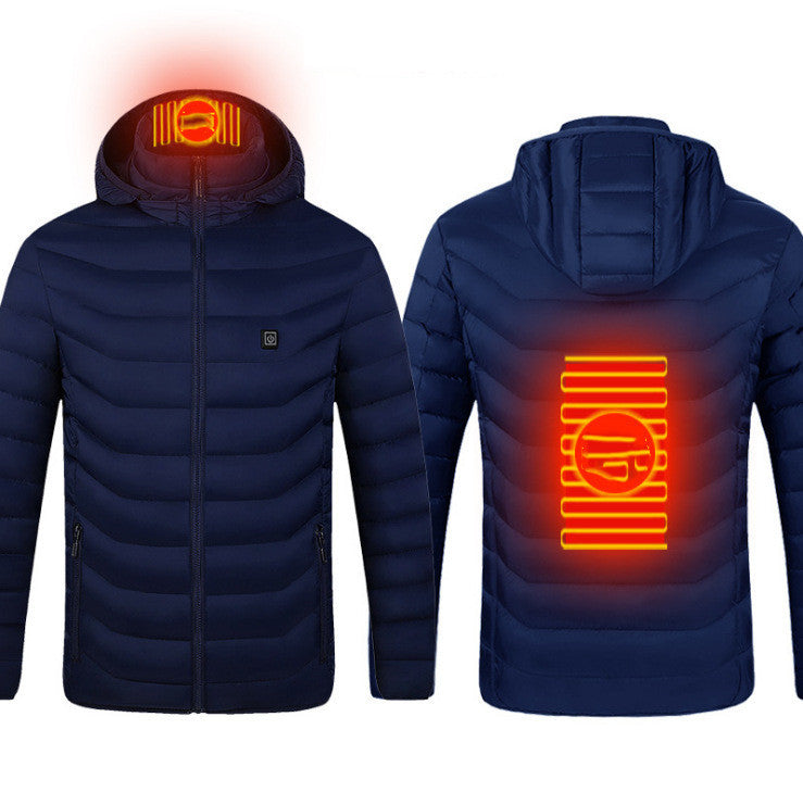 USB Heated Jacket Coat For Men Winter Thermal Warmth