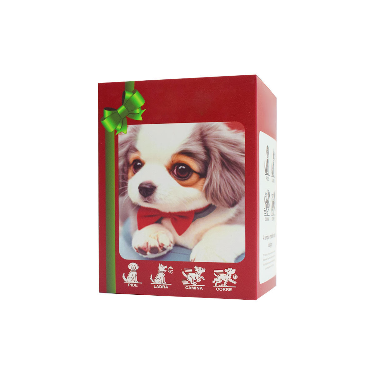 Robot Puppy Short Plush Doll Music Sound 16cm White Brown
