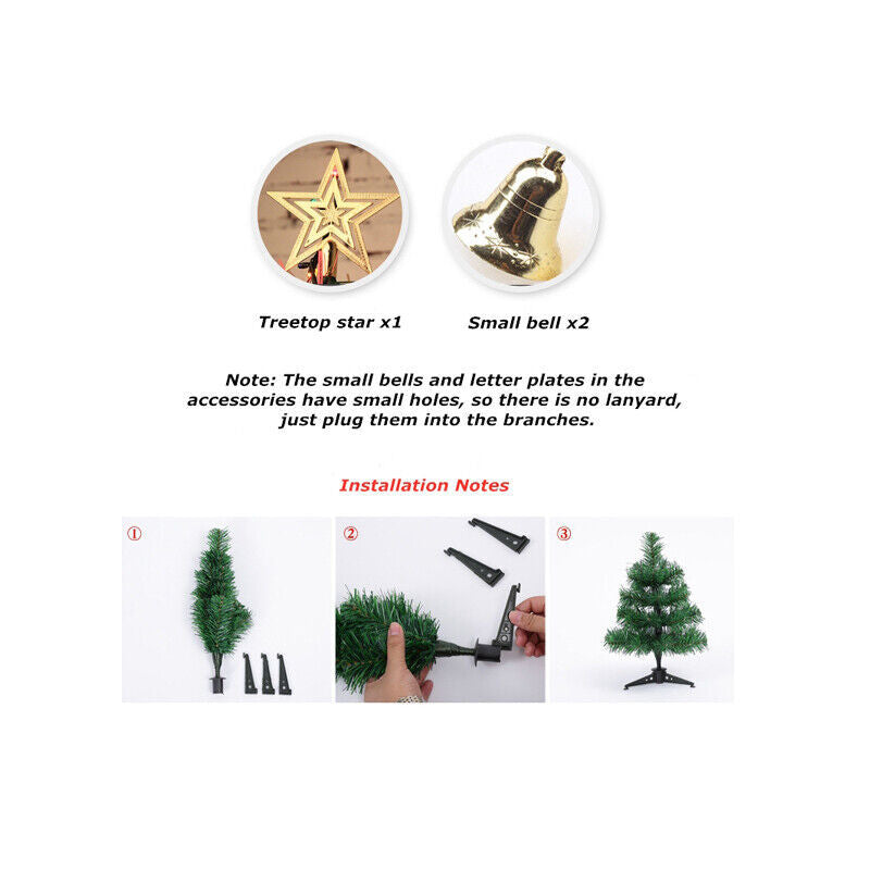 Tabletop Artificial Small Mini Christmas Tree LED Lights Ornament