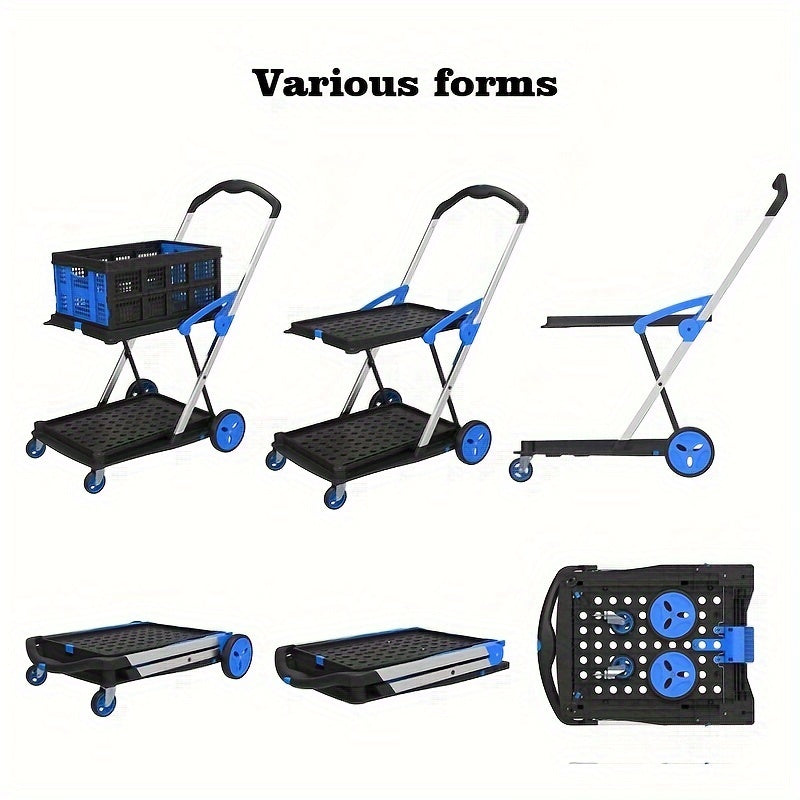 Double-Layer Trolley Cart with Rubber Wheels-4