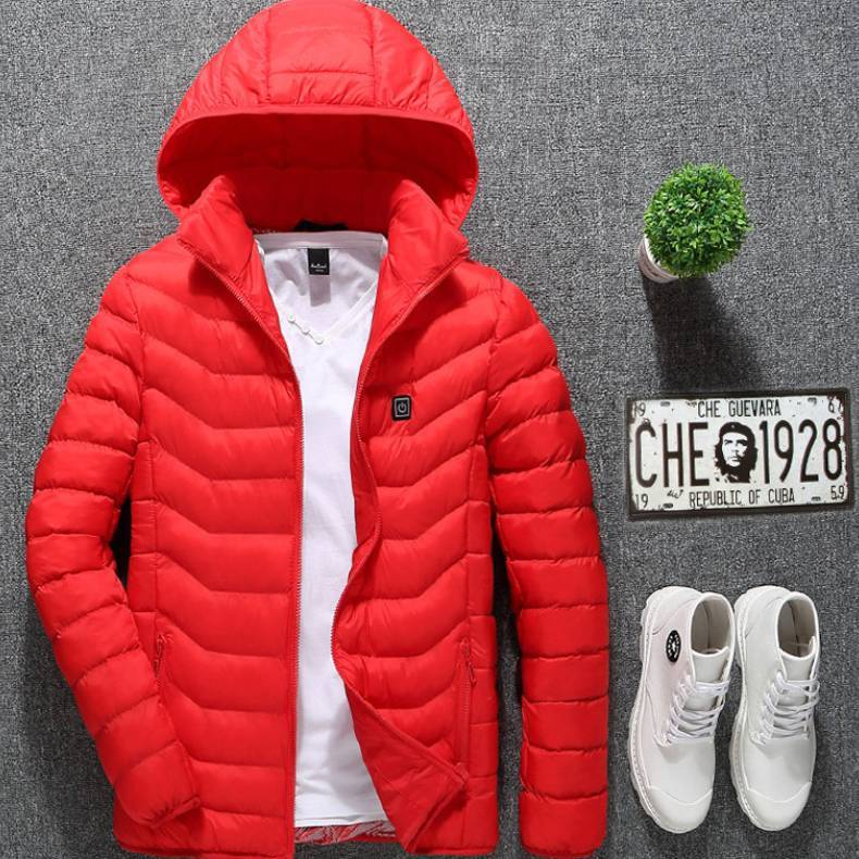 USB Heated Jacket Coat For Men Winter Thermal Warmth