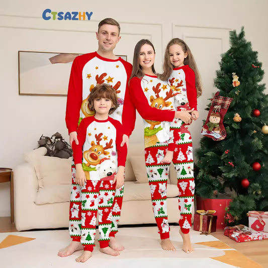 Factory Original Design Selfie Model Photo Digital Printing New Golden Fawn Polar Bear Parent Pajamas