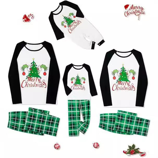 New Christmas Elk Print Long-sleeved Pajamas Suit