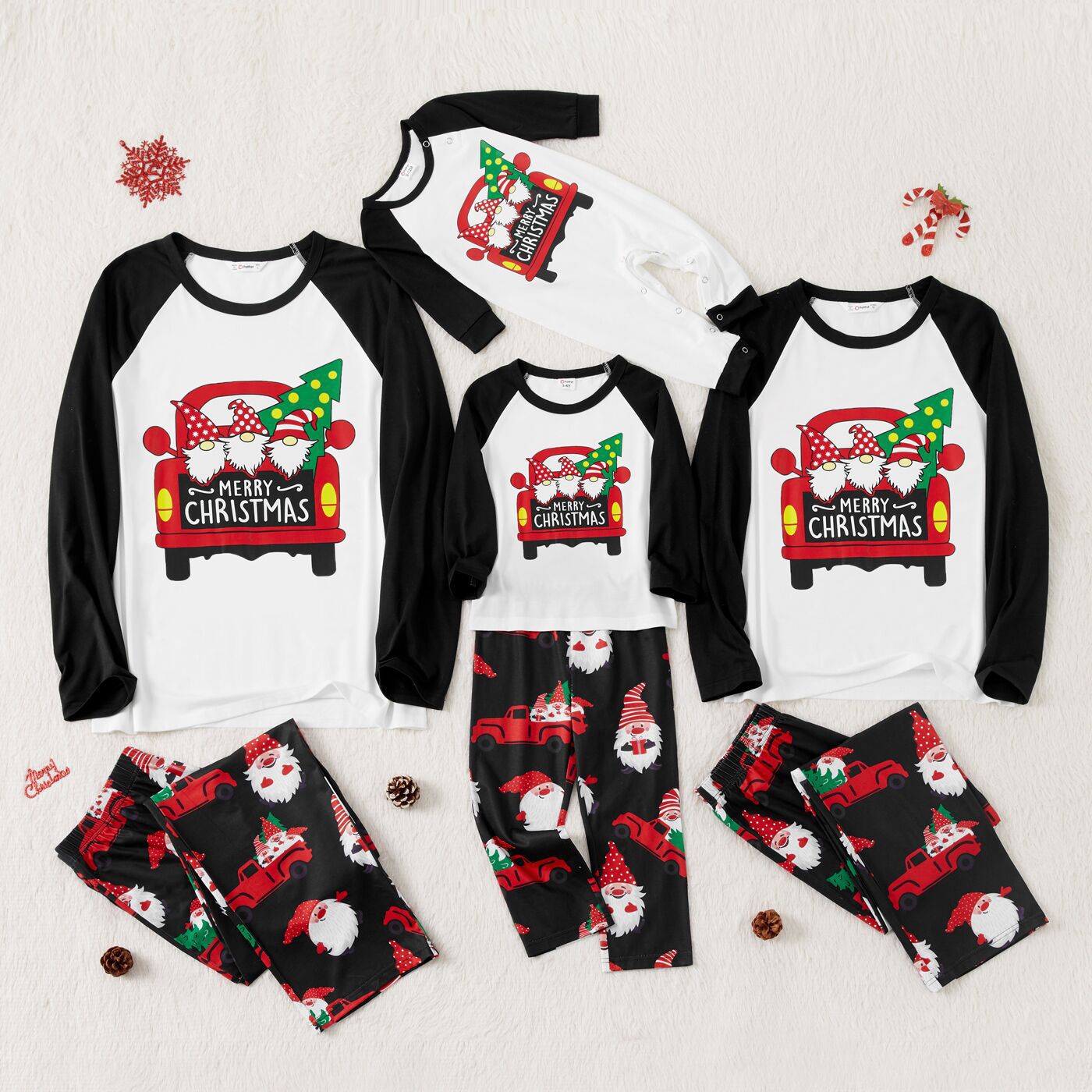 2025 Amazon Wish Cross-border European And American Autumn Parent-child Wear Loose Casual Printing Color Matching Round Neck Christmas Style