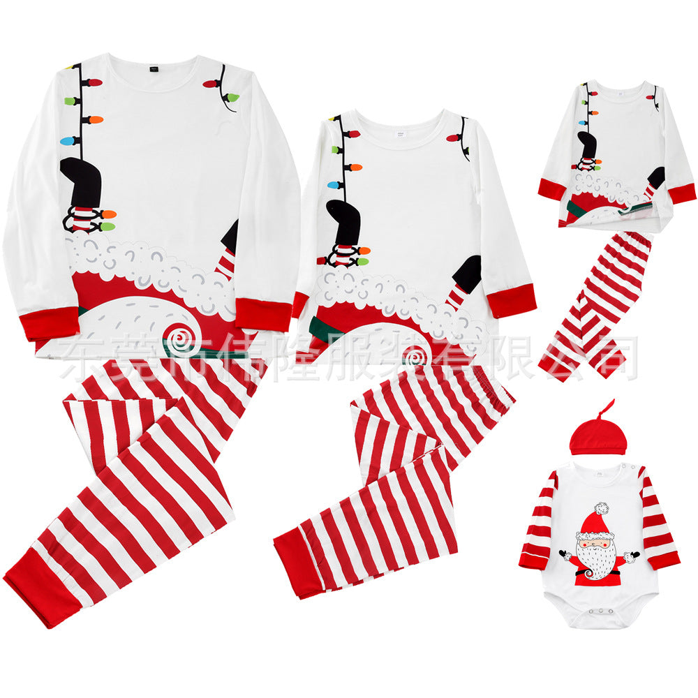 Family Wear Printing Suit Baby Boy Whole Family Dog Family European And American Christmas Parent-child Pajamas