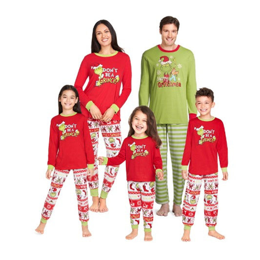 European And American Parent-child Clothing Autumn 2022 Family Clothing New Family Of Four Cartoon Christmas Suit Trendy One Piece Dropshipping