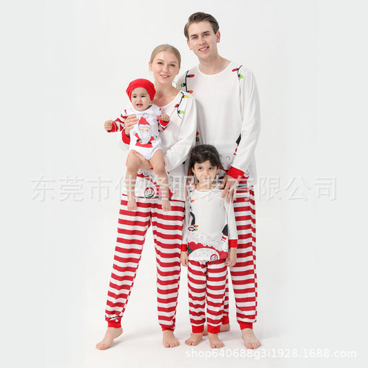 Family Wear Printing Suit Baby Boy Whole Family Dog Family European And American Christmas Parent-child Pajamas