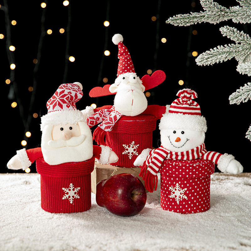Christmas Gift Box Portable Santa Claus Elk Apple Bag Peaceful Fruit Packaging Box Christmas Eve Gift Bag