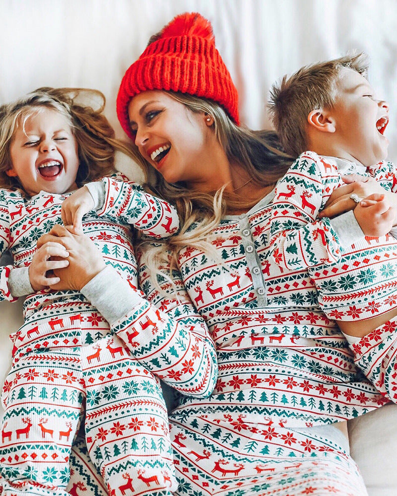 Hot Selling European And American Christmas New Parent-child Outfit Home Suit Pajamas