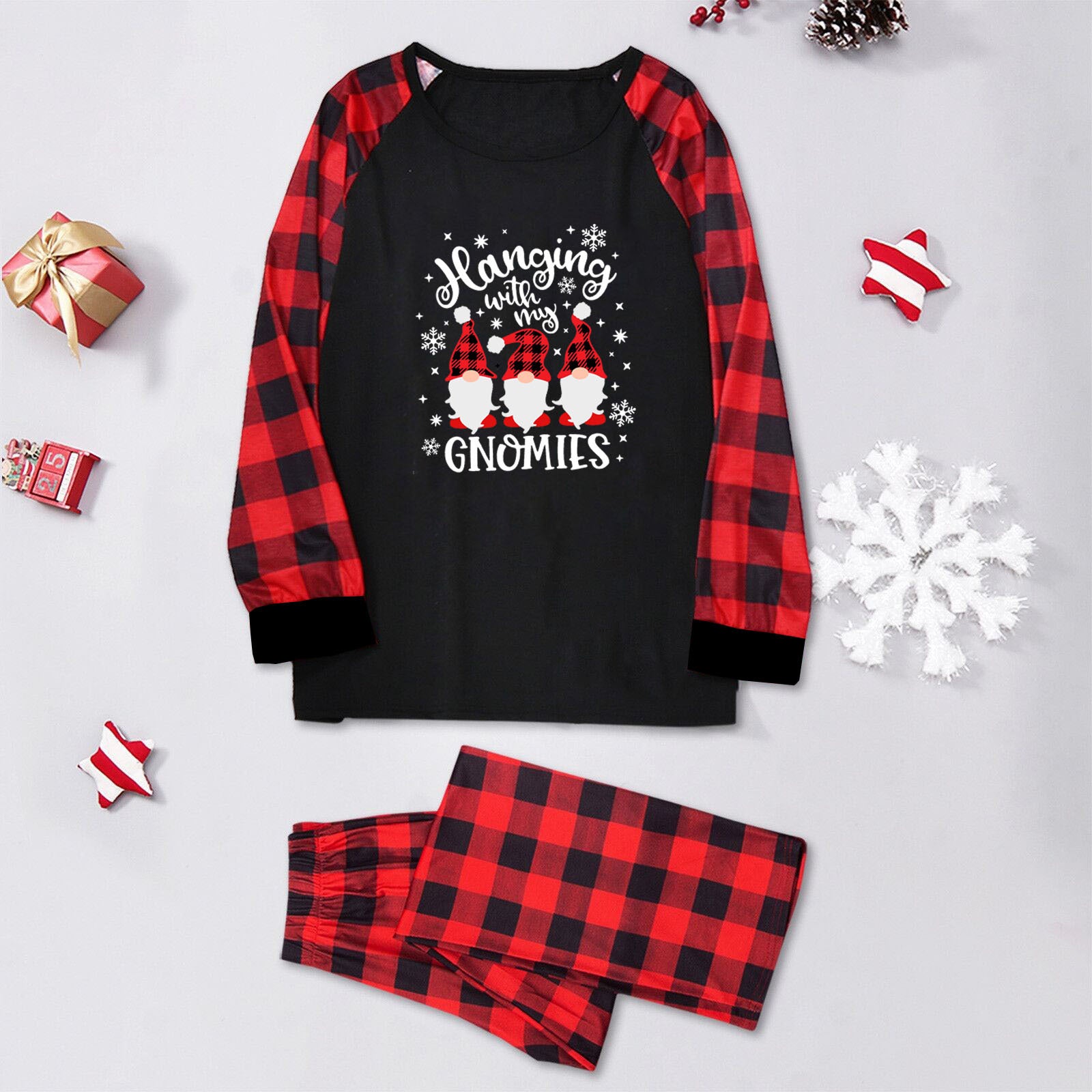 Hot Selling Amazon Spring And Autumn Parent-child Clothing Home Wear Christmas Cartoon Animal European And American Printed Pajamas Suit
