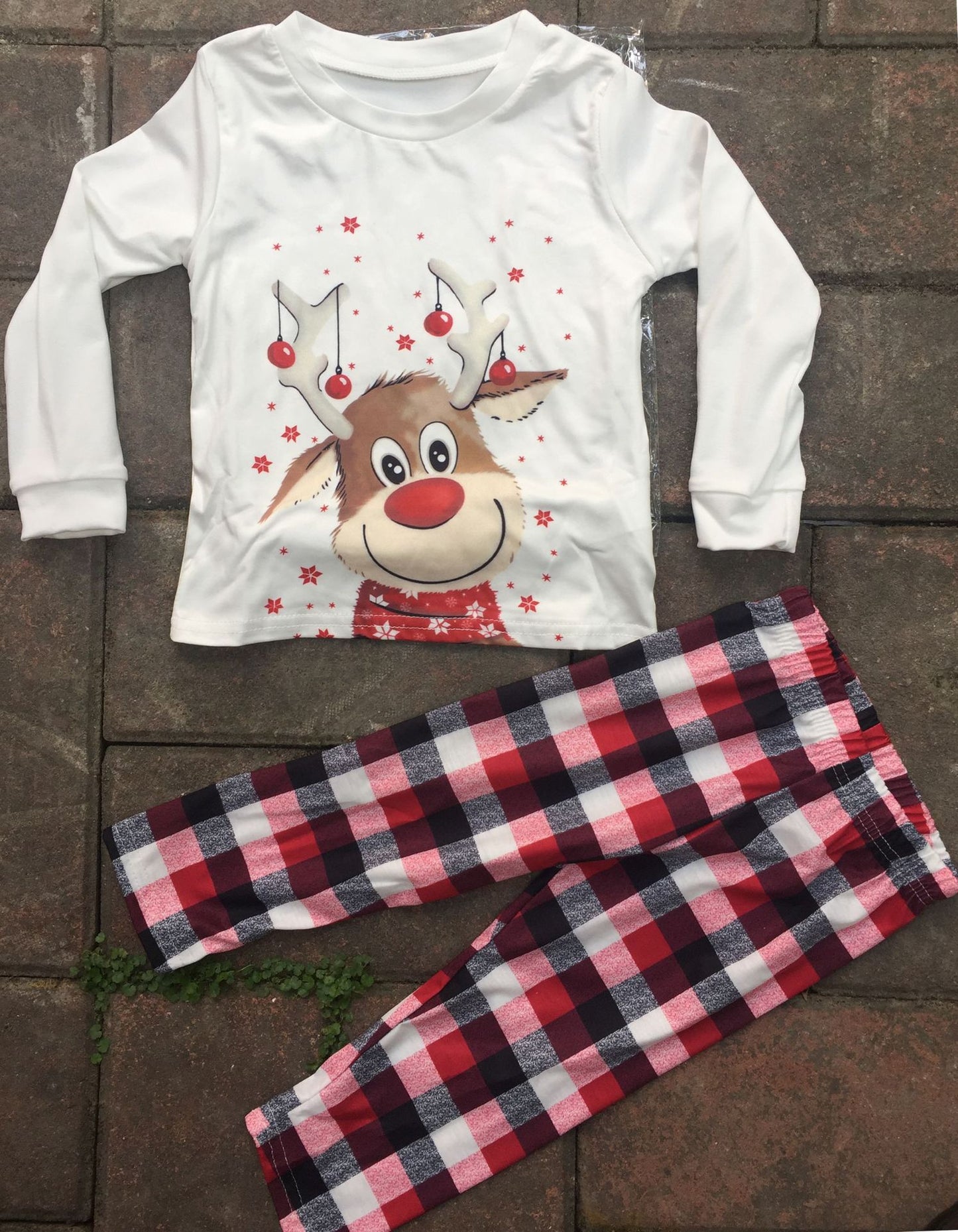 New Christmas Elk Print Parent-child Long-sleeved Pajamas Suits Home Clothes