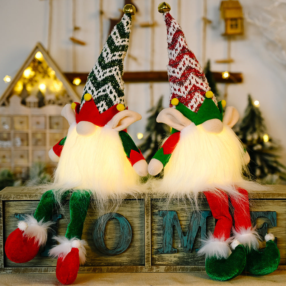 Rudolph Doll With Christmas Elf With Lights