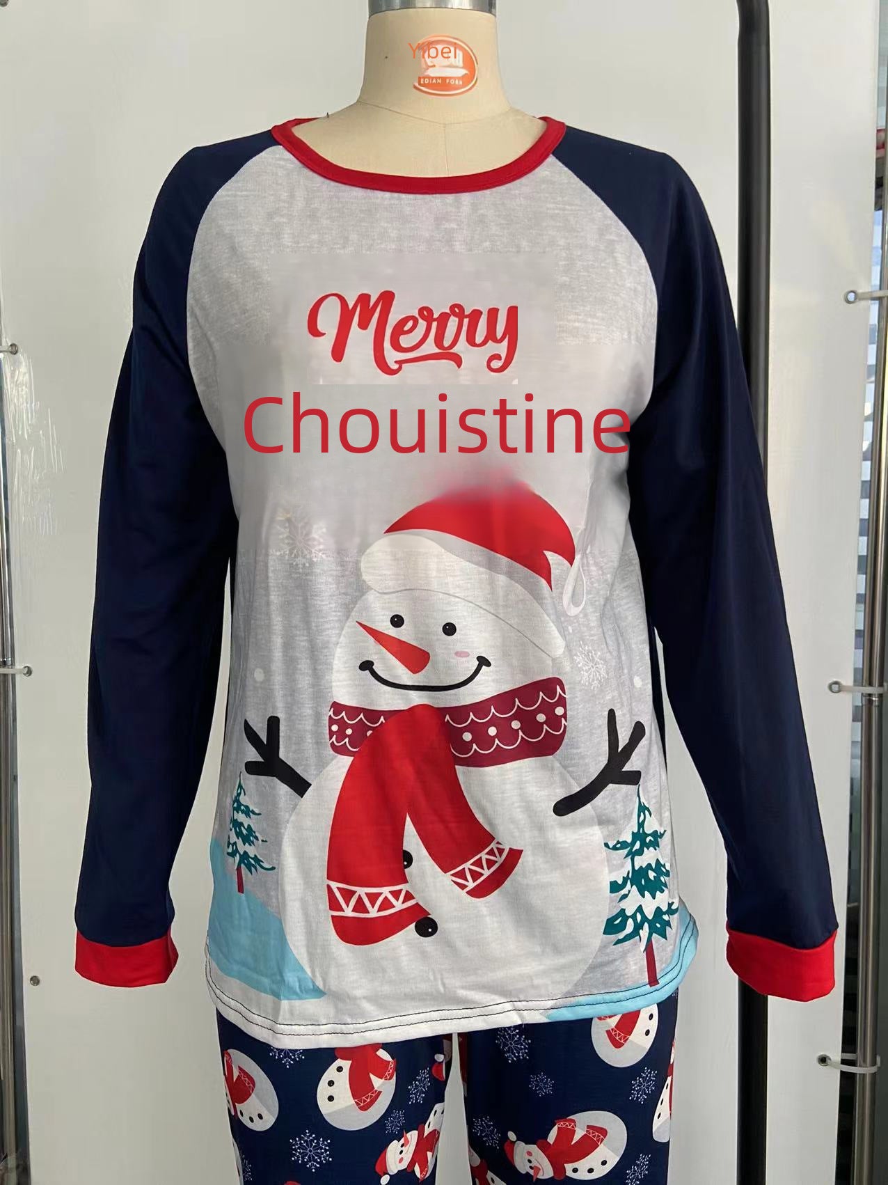 European And American New Christmas Family Home Parent-Child Suit Printed Pajamas Ebay Long Sleeve Crewneck