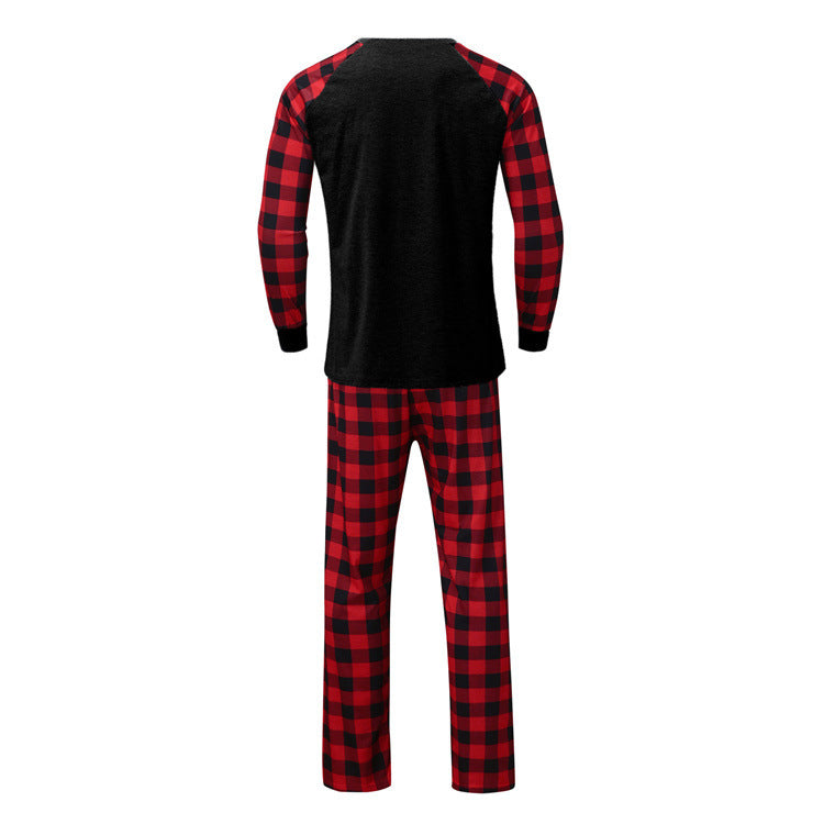 Hot Selling Amazon Spring And Autumn Parent-child Clothing Home Wear Christmas Cartoon Animal European And American Printed Pajamas Suit