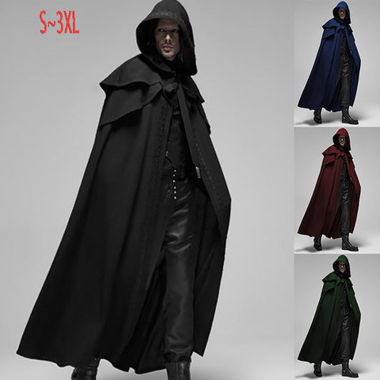 Halloween Party Medieval 4-color Cloak Gothic Men&#039;s Long Cloak