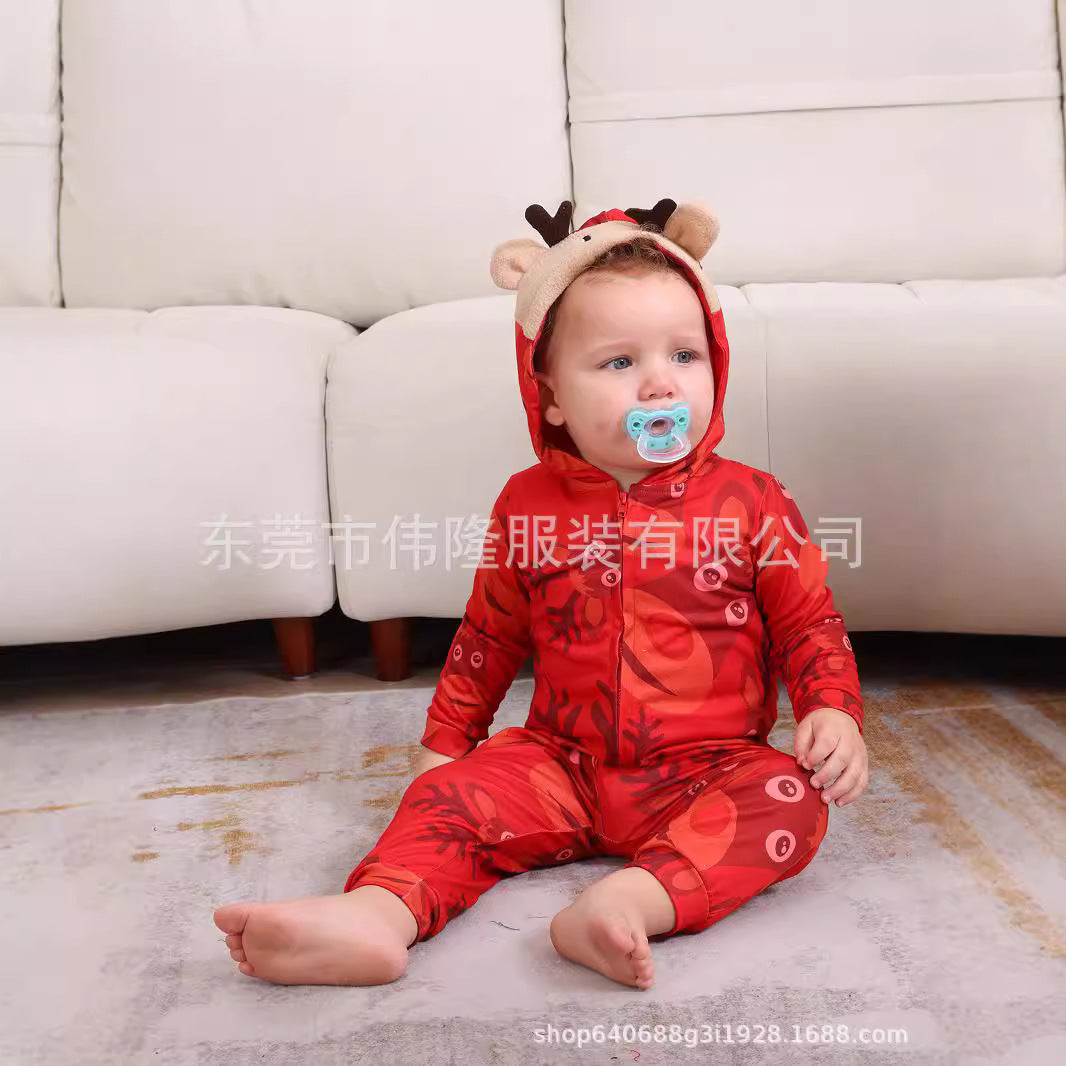 Boys And Girls Women&#039;s Clothing Men&#039;s Long Sleeve Trousers New Cross-border Christmas Family Suit