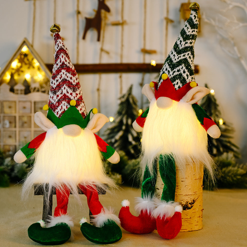 Rudolph Doll With Christmas Elf With Lights
