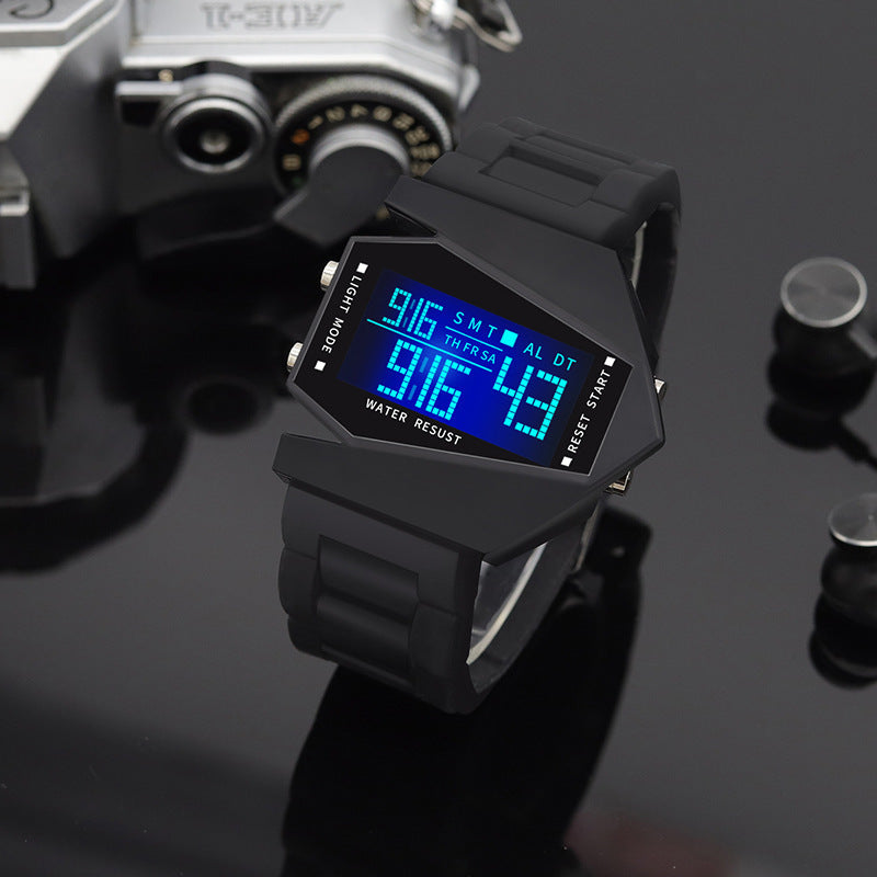 Luminous Multifunctional Square Fighter Aircraft Watch Men&#039;s And Women&#039;s Sports Couple Watch Children&#039;s Student Watch