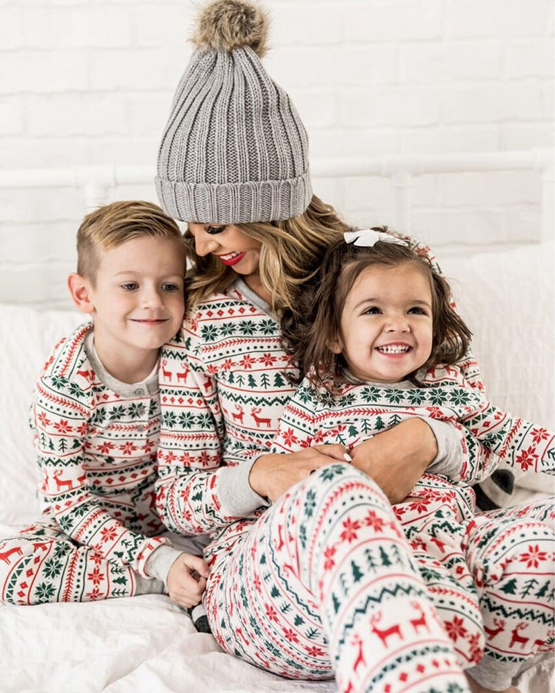 Hot Selling European And American Christmas New Parent-child Outfit Home Suit Pajamas