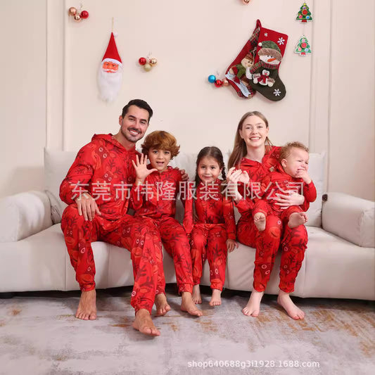 Boys And Girls Women&#039;s Clothing Men&#039;s Long Sleeve Trousers New Cross-border Christmas Family Suit