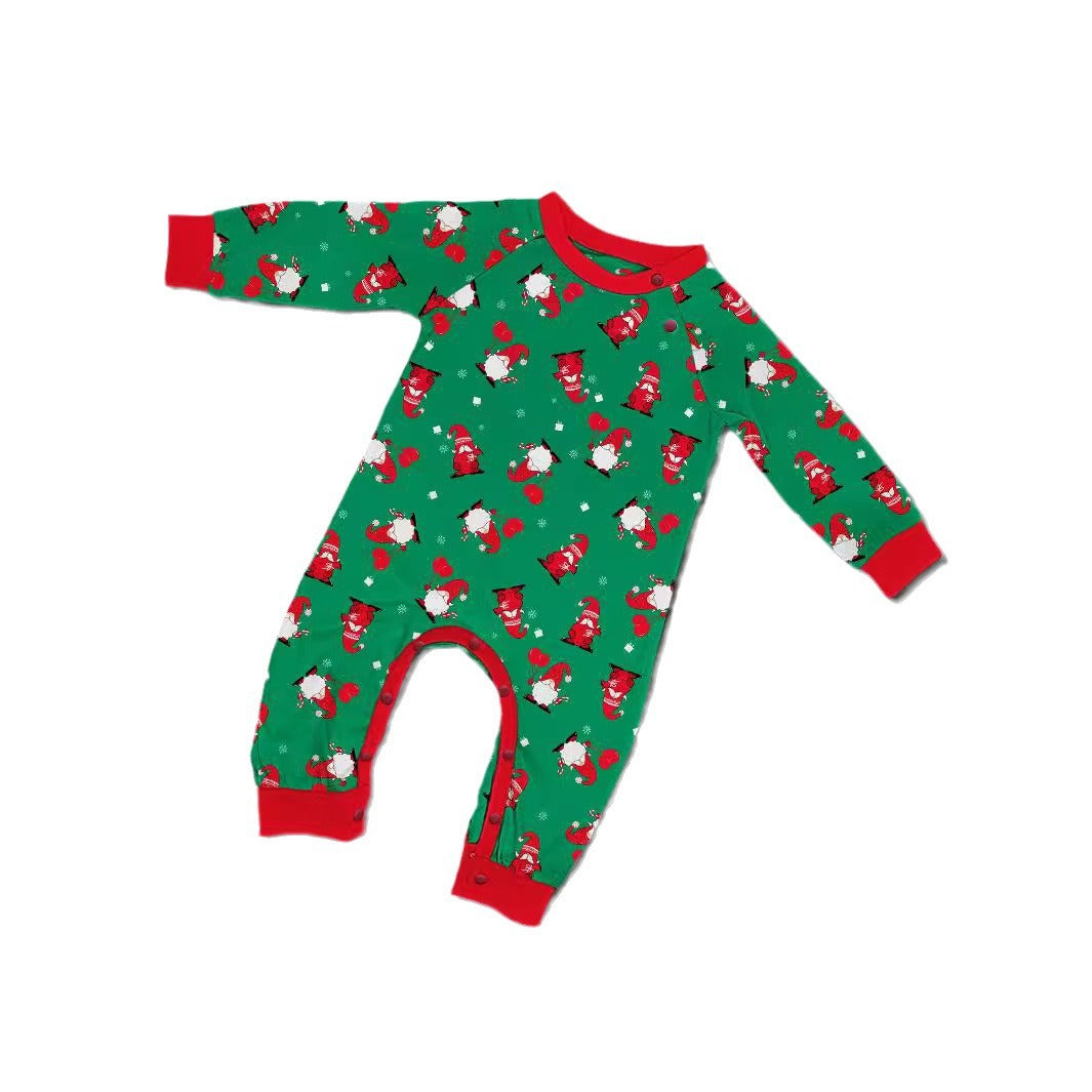 2024 Europe And The United States Cross-border New Santa Claus Letters Snowflake Christmas Parent-child Printed Home Clothes Pajamas