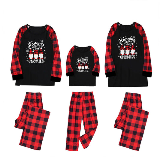 Hot Selling Amazon Spring And Autumn Parent-child Clothing Home Wear Christmas Cartoon Animal European And American Printed Pajamas Suit