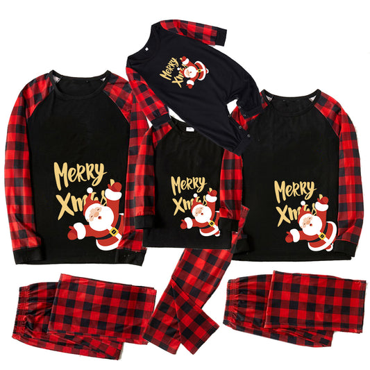 Tianming Costume Christmas Parin-Son Costume European And American Mother-Son Costume Christmas Home Costume Long Sleeve Pajamas Set Parin-Son Costume Mother-Son Costume Mother-Son Costume
