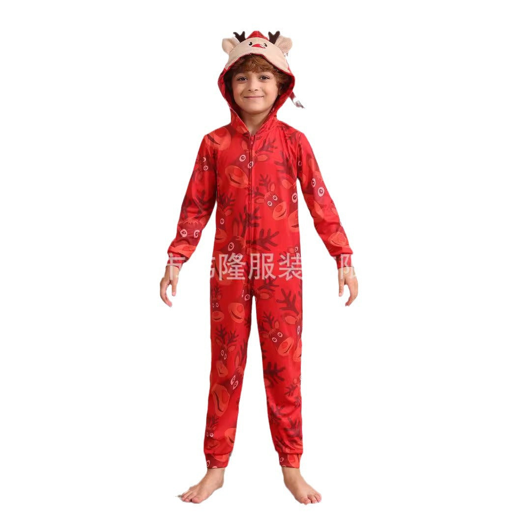 Boys And Girls Women&#039;s Clothing Men&#039;s Long Sleeve Trousers New Cross-border Christmas Family Suit