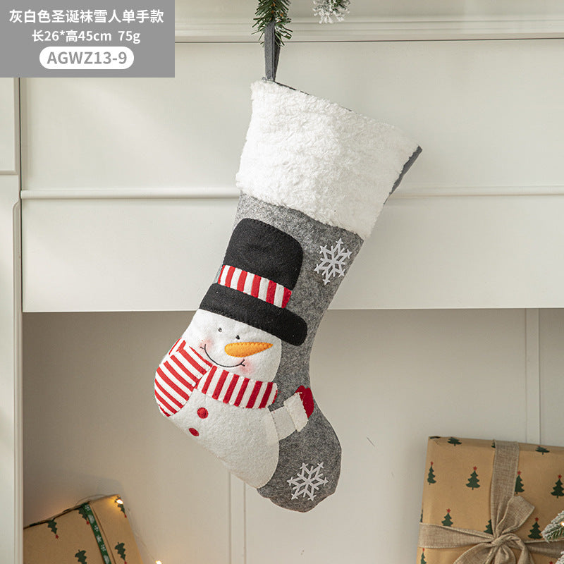 Christmas Pendant Christmas Tree Ornament Red Fabric Santa Claus Cartoon Christmas Stocking Decoration Party Gift Bag