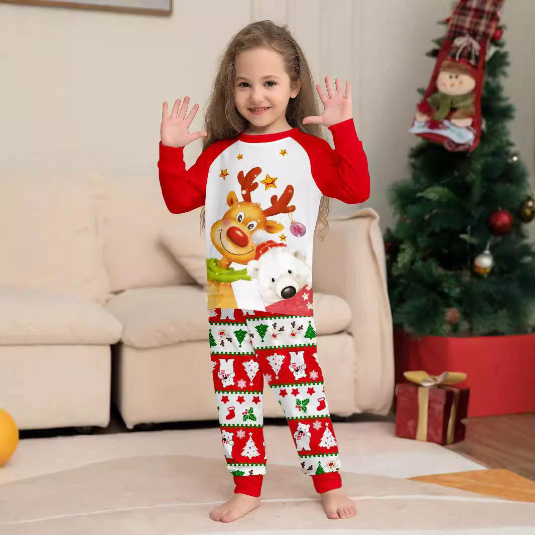 Factory Original Design Selfie Model Photo Digital Printing New Golden Fawn Polar Bear Parent Pajamas