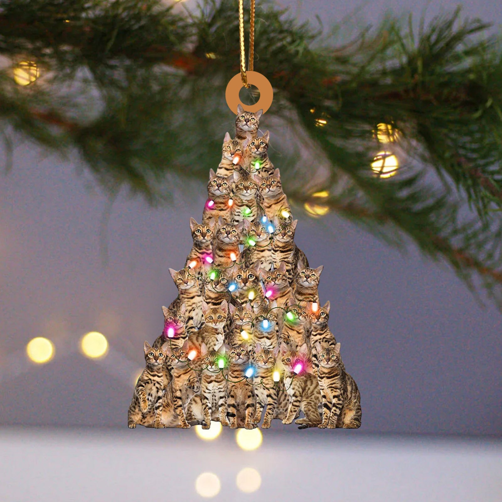 Cute Christmas Tree Wood Ornaments For Cats And Pets
