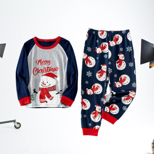 European And American New Christmas Family Home Parent-Child Suit Printed Pajamas Ebay Long Sleeve Crewneck