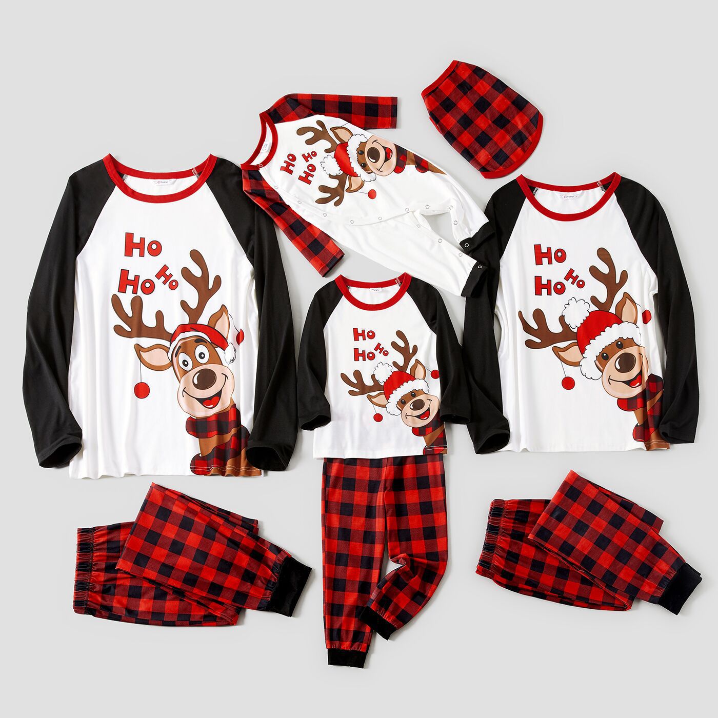2025 Amazon Wish Cross-border European And American Autumn Parent-child Wear Loose Casual Printing Color Matching Round Neck Christmas Style