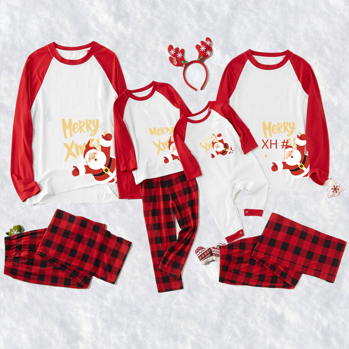 Tianming Costume Christmas Parin-Son Costume European And American Mother-Son Costume Christmas Home Costume Long Sleeve Pajamas Set Parin-Son Costume Mother-Son Costume Mother-Son Costume