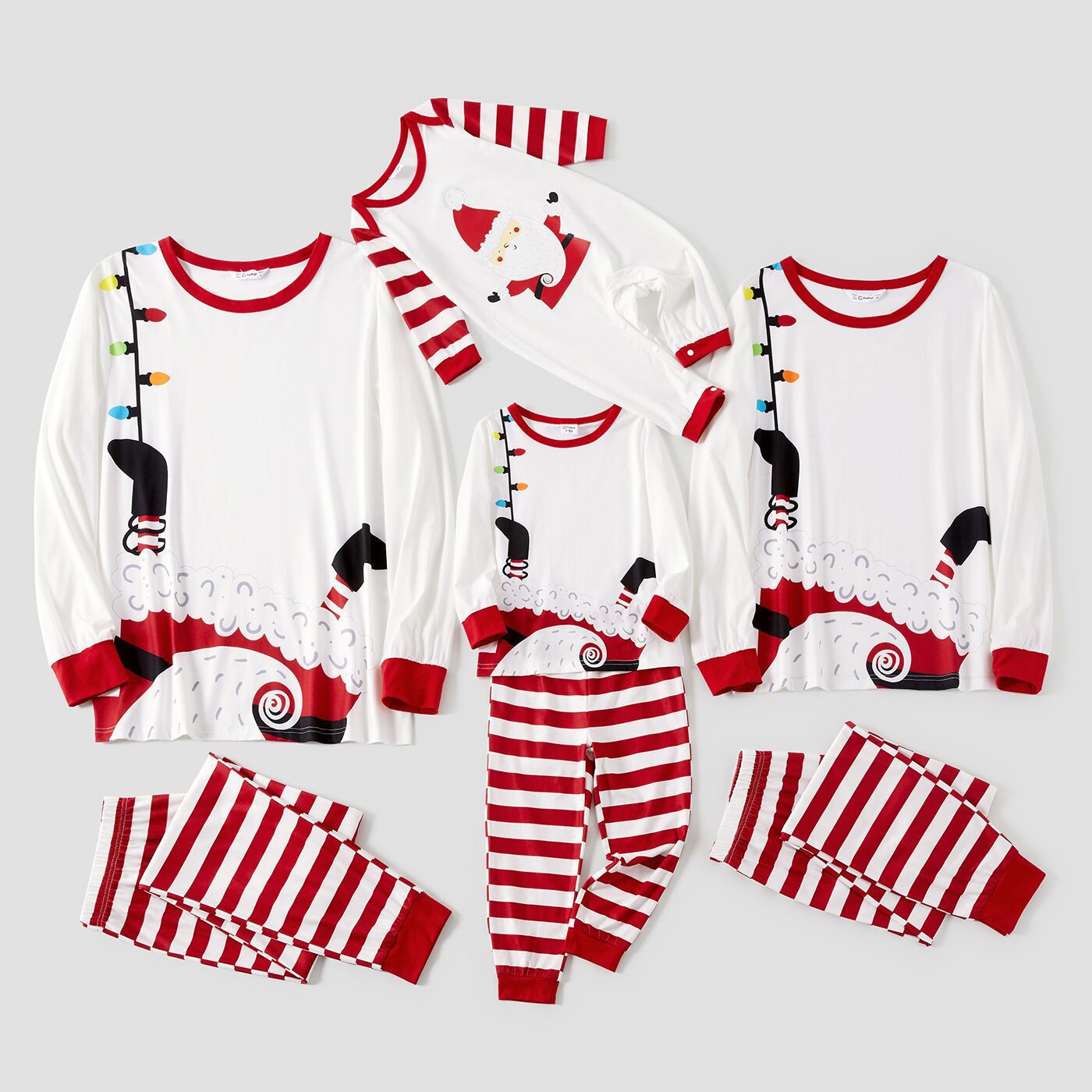 2025 Amazon Wish Cross-border European And American Autumn Parent-child Wear Loose Casual Printing Color Matching Round Neck Christmas Style