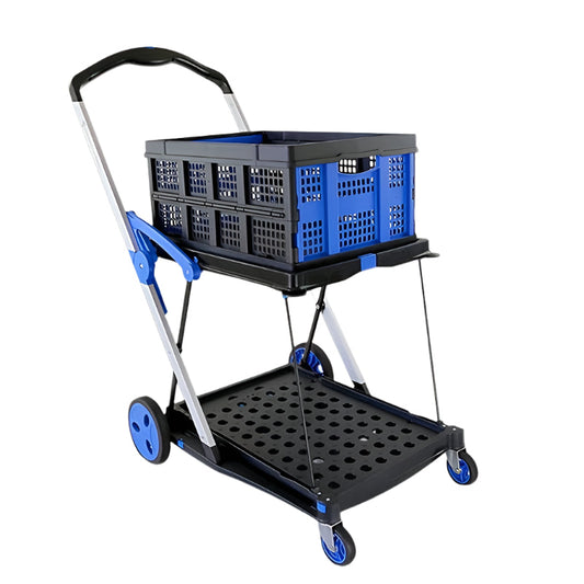 Double-Layer Trolley Cart with Rubber Wheels-0