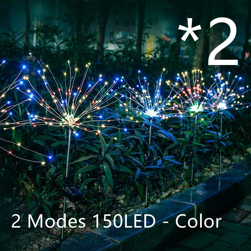 New Ground Plug Solar Fireworks Light LED Light String Copper Wire Outdoor Garden Decoration Star Lights Christmas Lights by ShopeSmartly