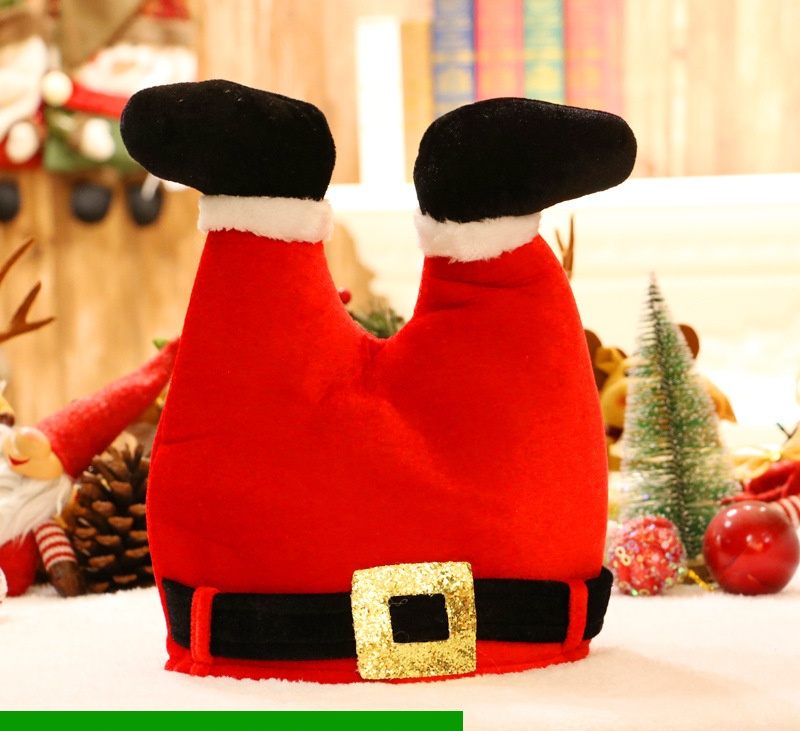 Fancy Christmas Caps Men Women Xmas Trousers Hat Clown Trousers Leg Hat For Party Celebration Home Gift