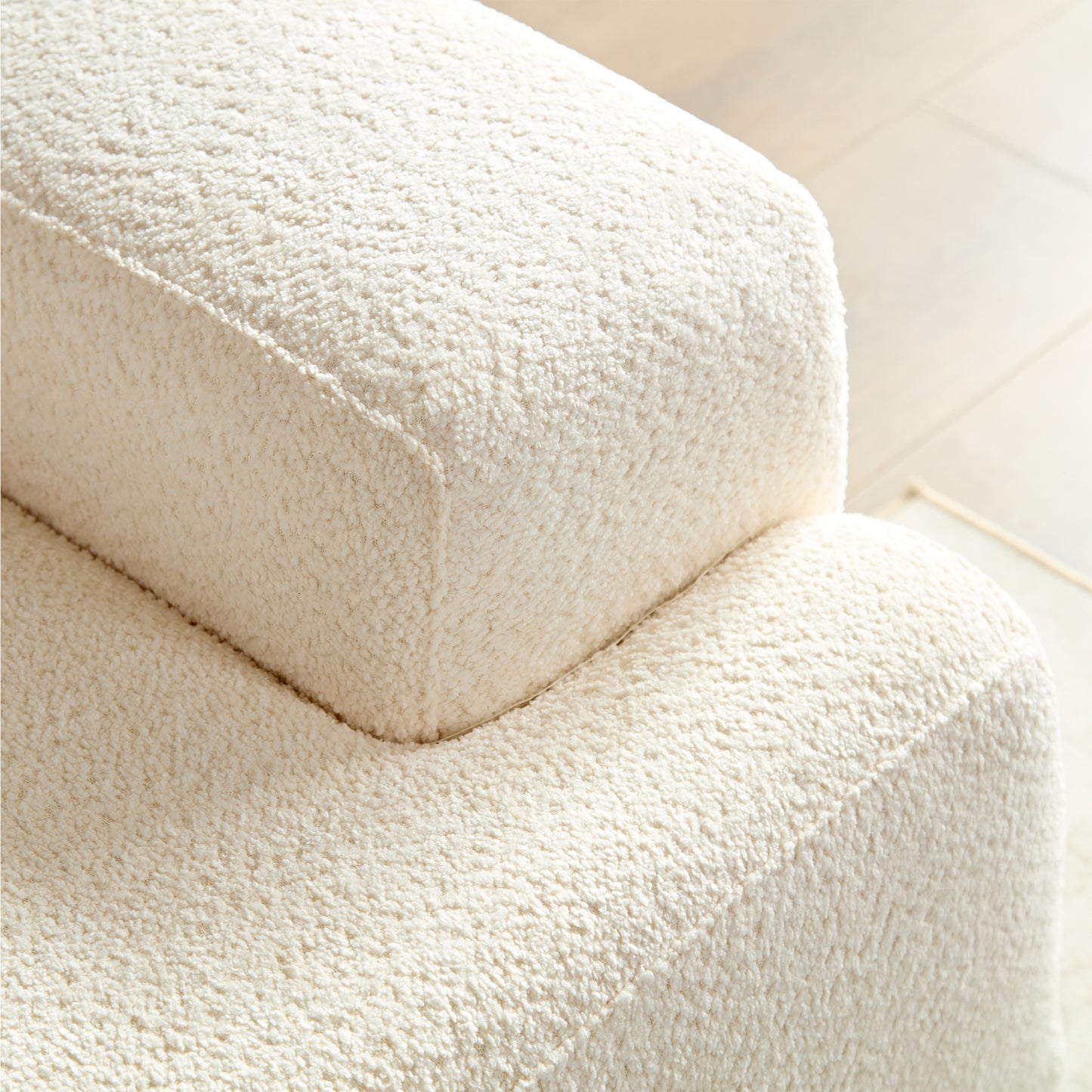 WKS9 White  sofa  , durable fabric, solid wood frame, high density sponge filler