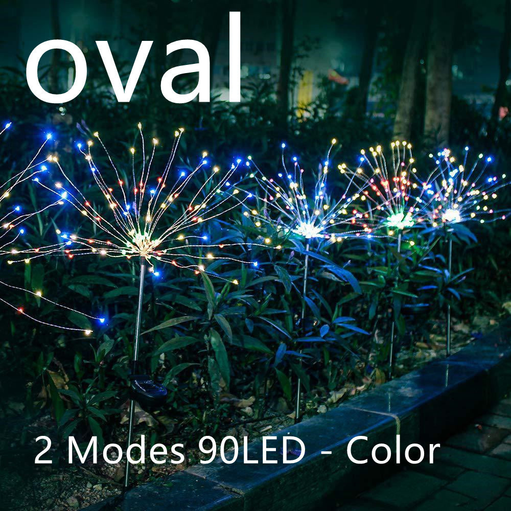 New Ground Plug Solar Fireworks Light LED Light String Copper Wire Outdoor Garden Decoration Star Lights Christmas Lights by ShopeSmartly