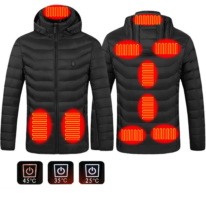 USB Heated Jacket Coat For Men Winter Thermal Warmth