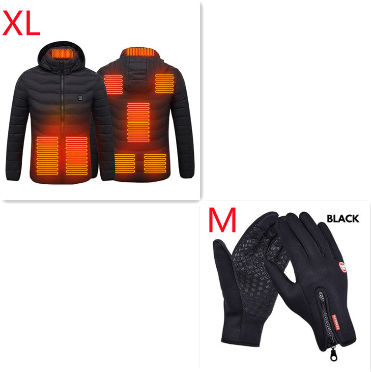 USB Heated Jacket Coat For Men Winter Thermal Warmth